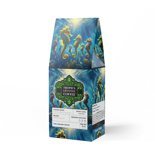 Cocoa Palms Blend™ (Medium-Dark Roast) Specialty Grade Craft Coffee / Seahorse Party