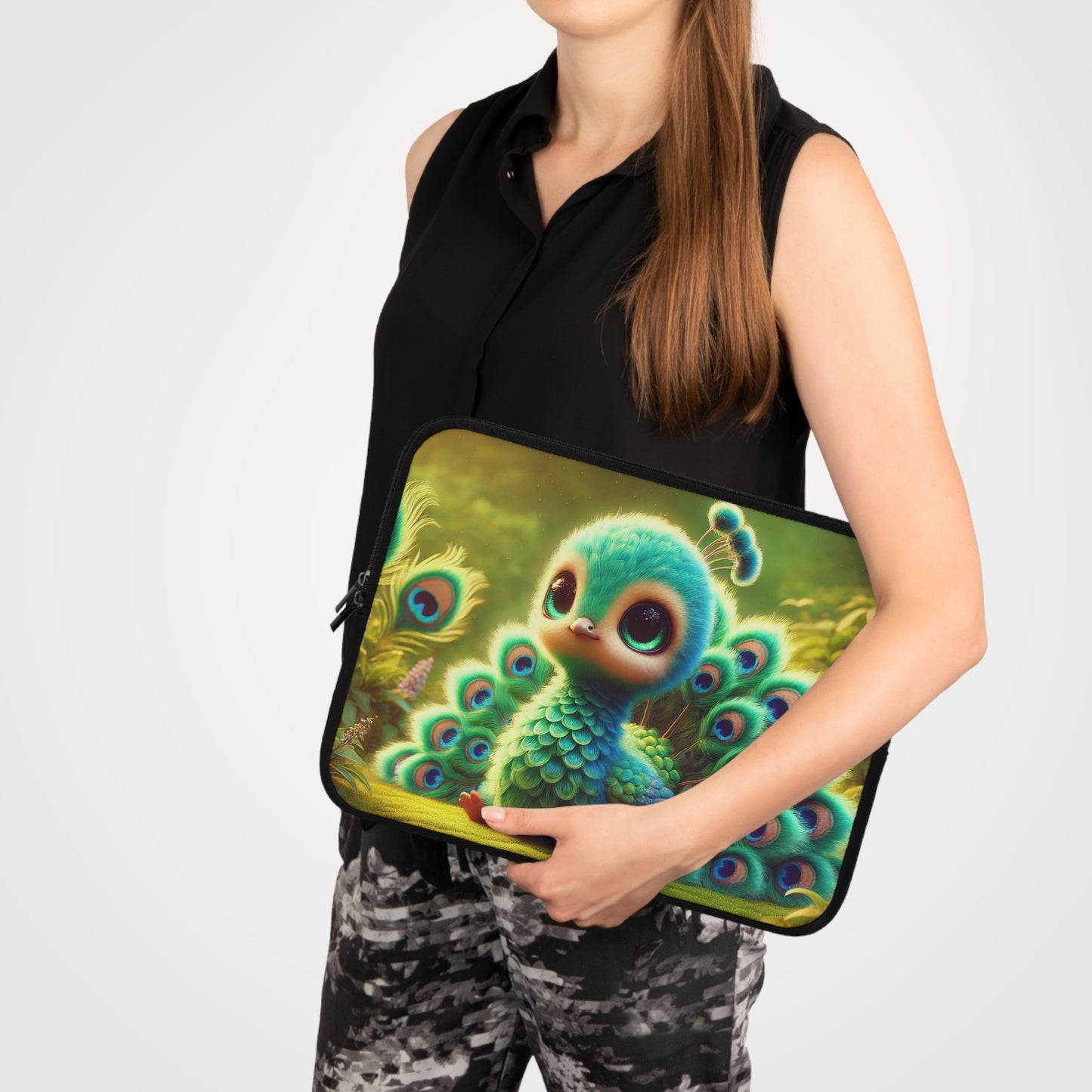 Tropical Laptop Sleeve, 5 Sizes - Perfect for Rainforest Lovers & Students / Baby Peacock