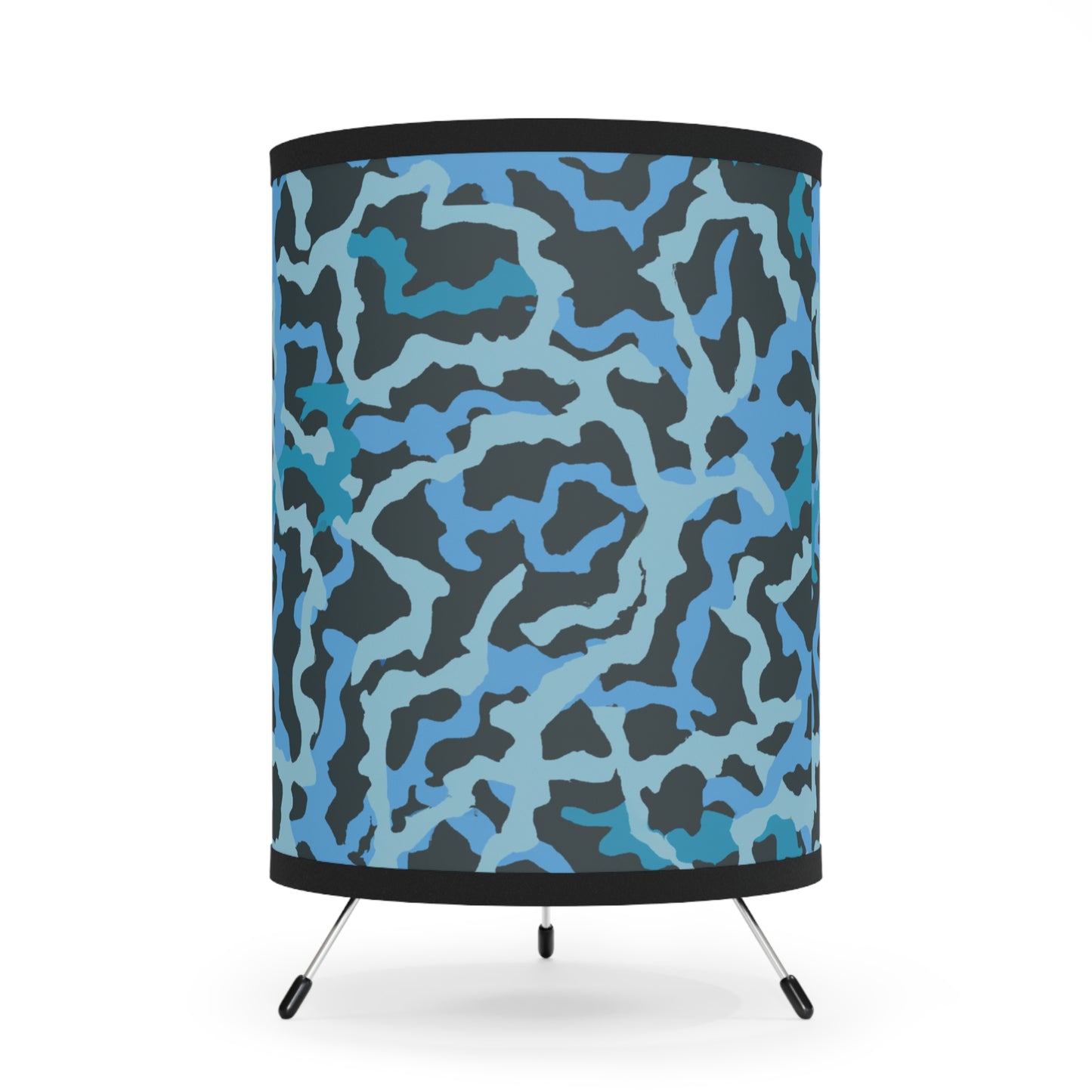 Coral Threads/Turquoise Tripod Lamp with Artistic High-Res Shade - Perfect for Home Décor
