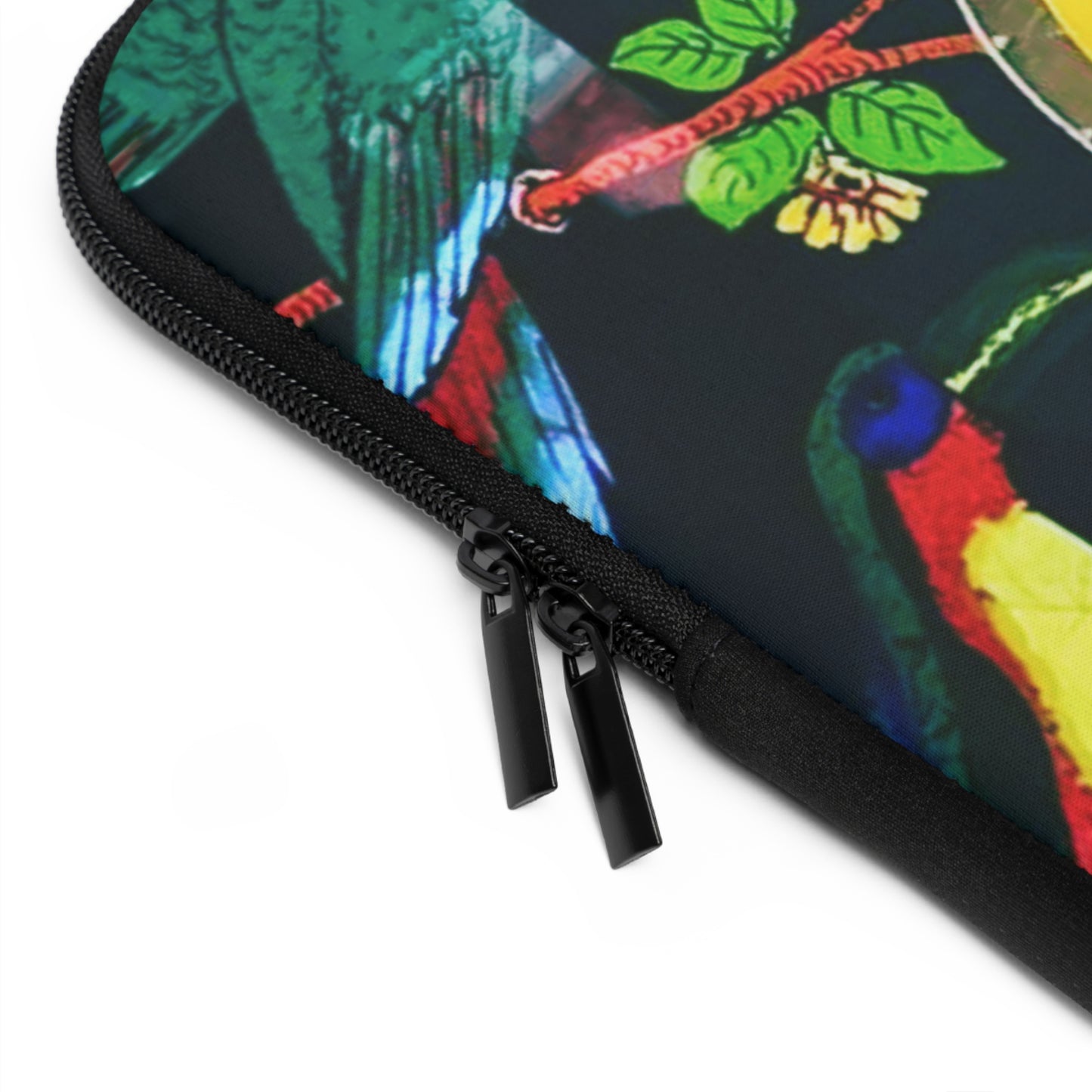Tropical Laptop Sleeve, 5 Sizes - Perfect for Beach Lovers & Students / Parrots & Real Butterfly Wings Art