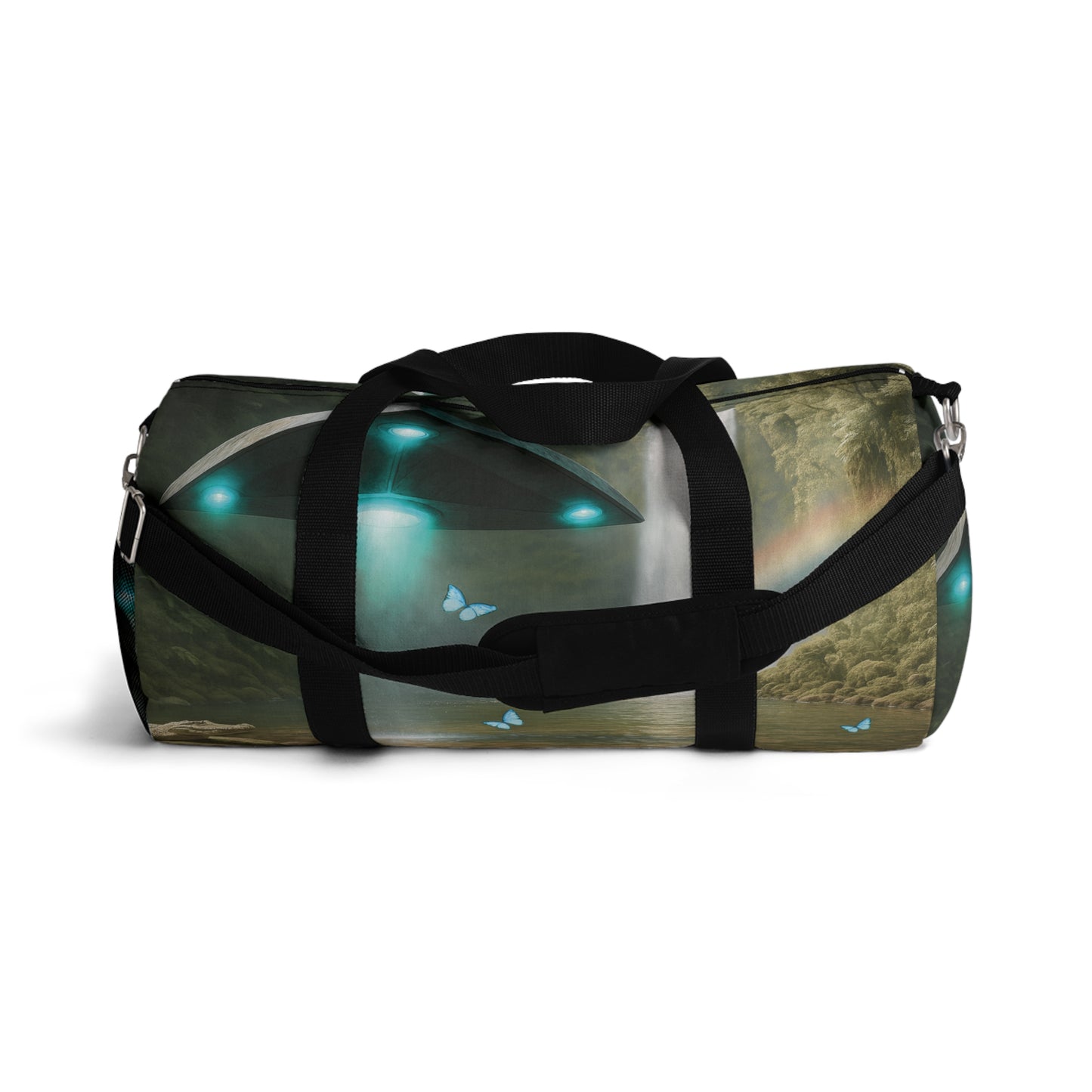 Tropical Duffel Bag - Perfect for Travel and Gym / UFO and Waterfall
