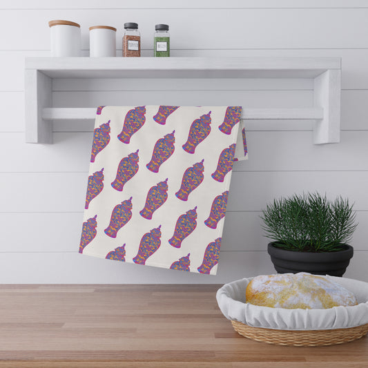 Tea Towels (cotton, poly), Heatwave Ginger Jar repeat white