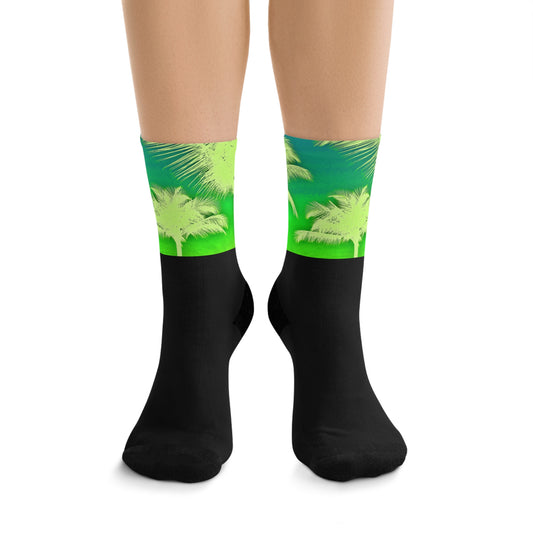 Recycled Poly Socks, Palm Glow Green