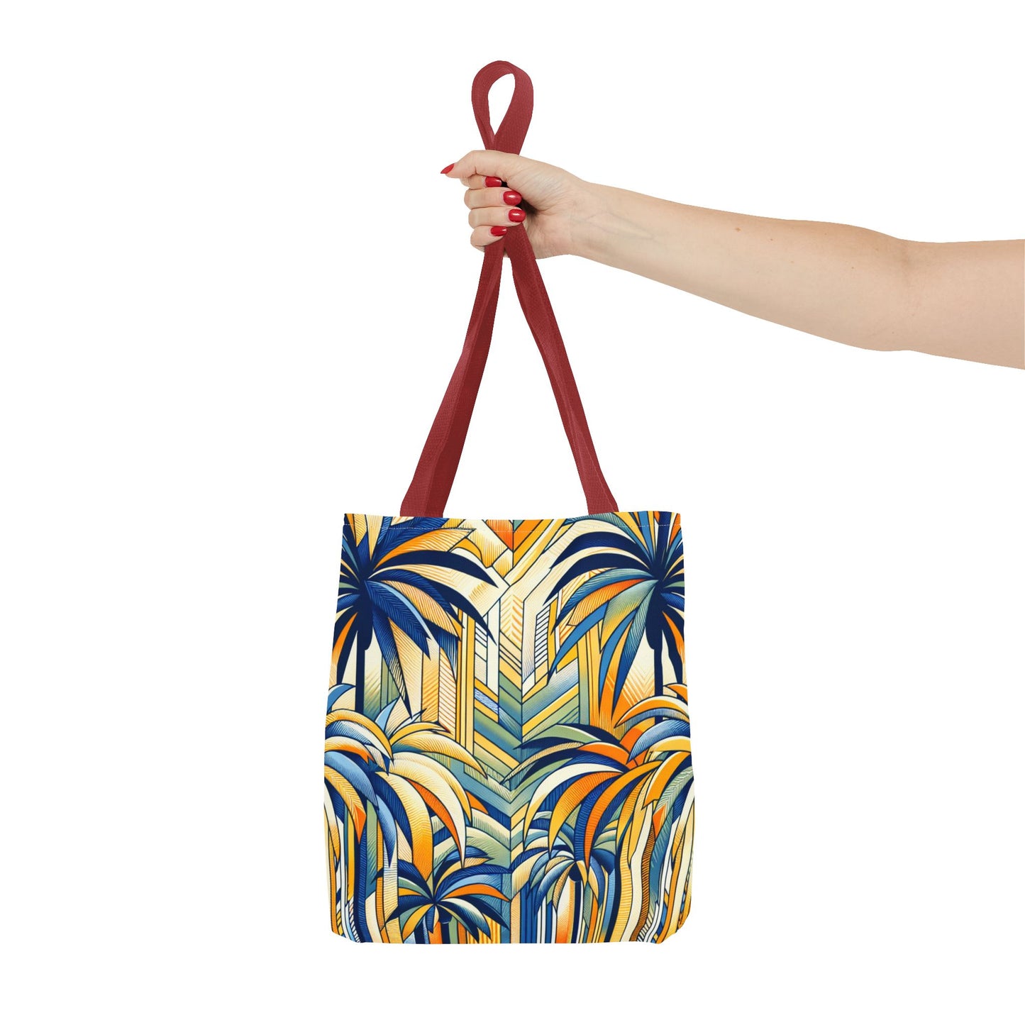 Stylized Palms Blue Tote Bag - 3 Sizes