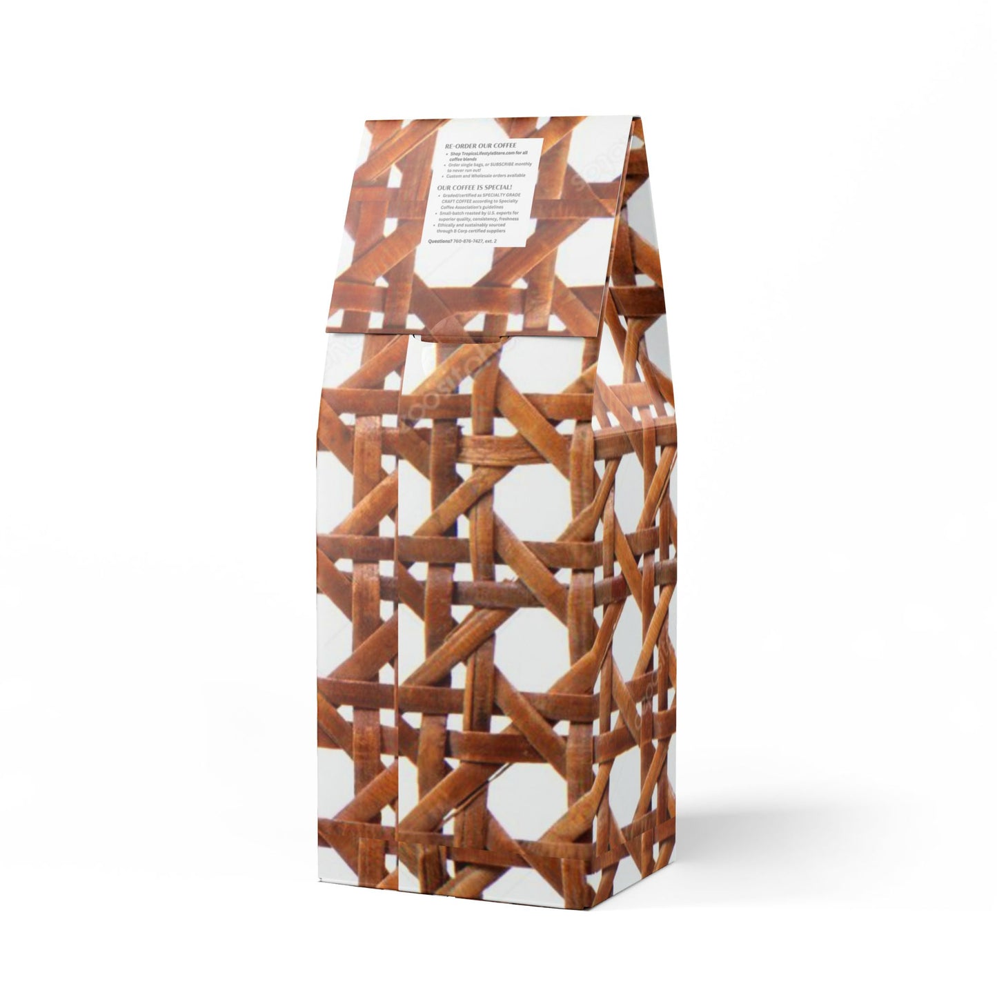 Citrus Bay Blend™ (Medium Roast) Specialty Grade Craft Coffee / Chair Wicker, Brown