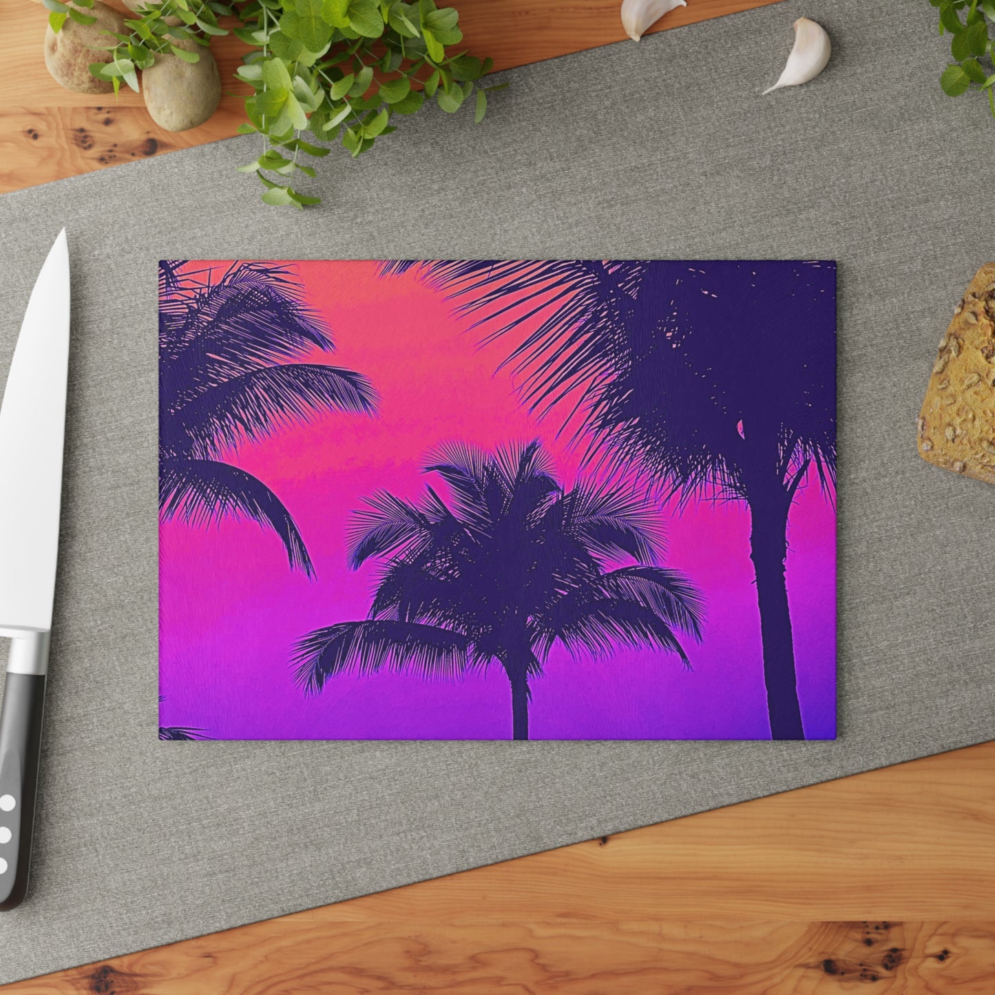 Glass Cutting Board, 2 sizes - Palm Glow, Pop