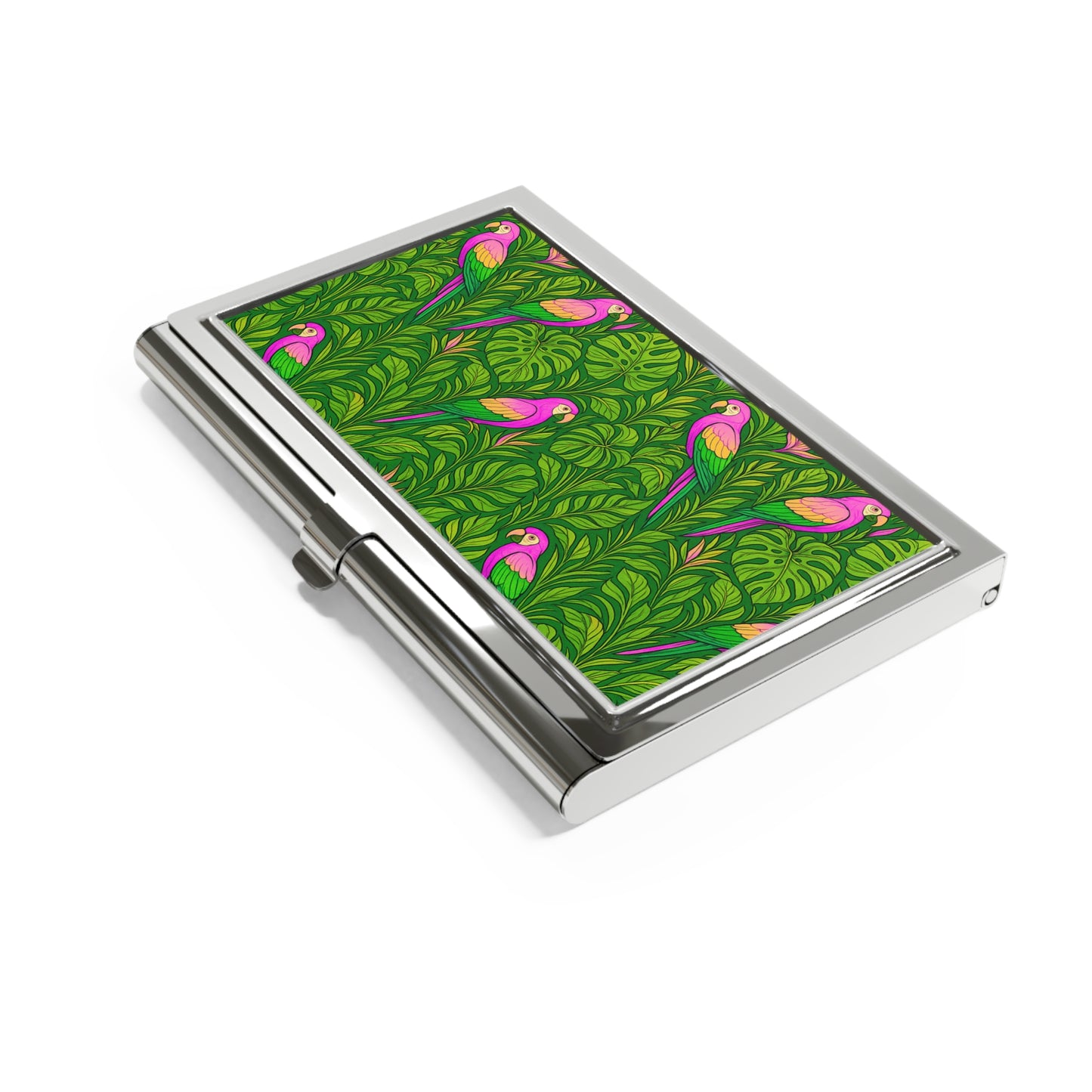 Business Card Holder /Case - Parrot Family, Pink