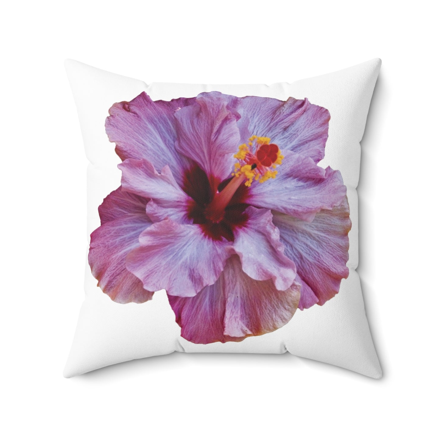 Decorative Pillow - Accent Cushion, 4 Sizes / Photo Purple Hibiscus, White