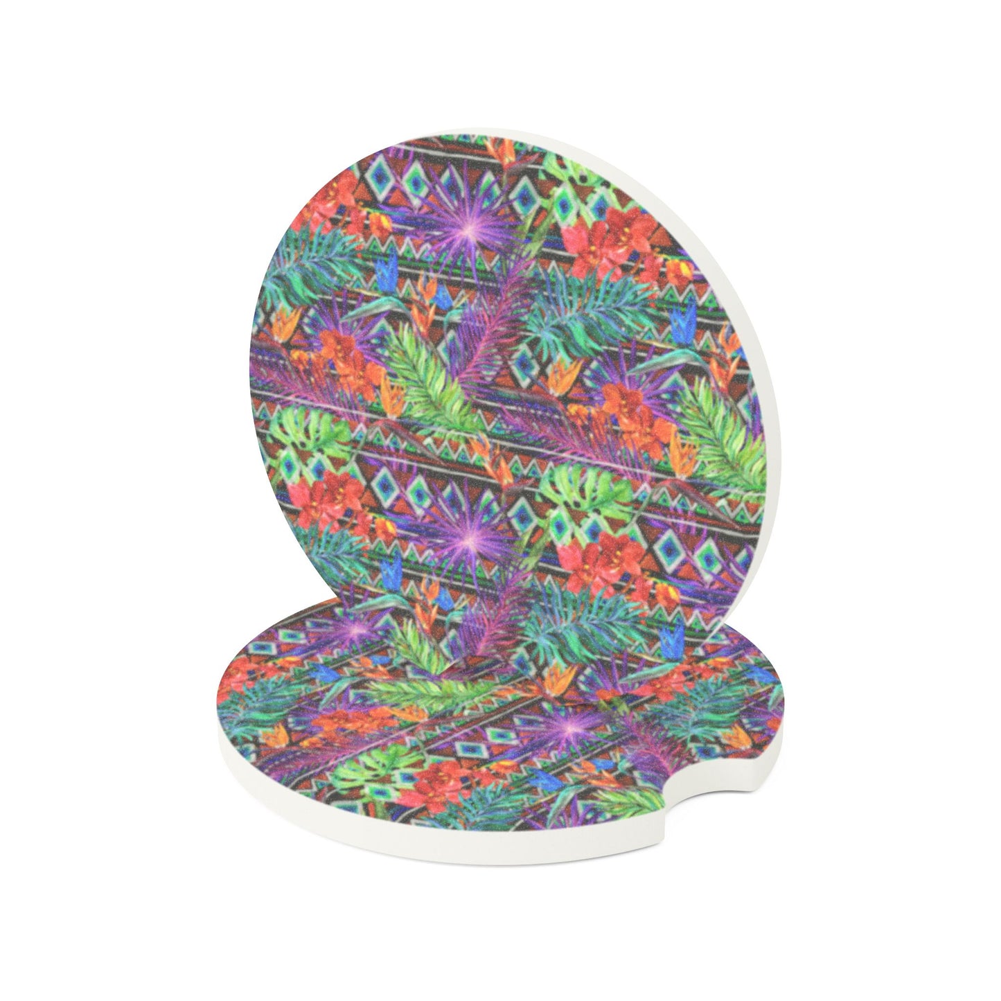 Soapstone Car Coaster - Neon Jungle