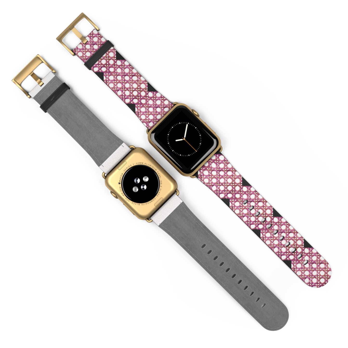 Apple Watch Band - Hibiscus Wicker Chair Weave, Black