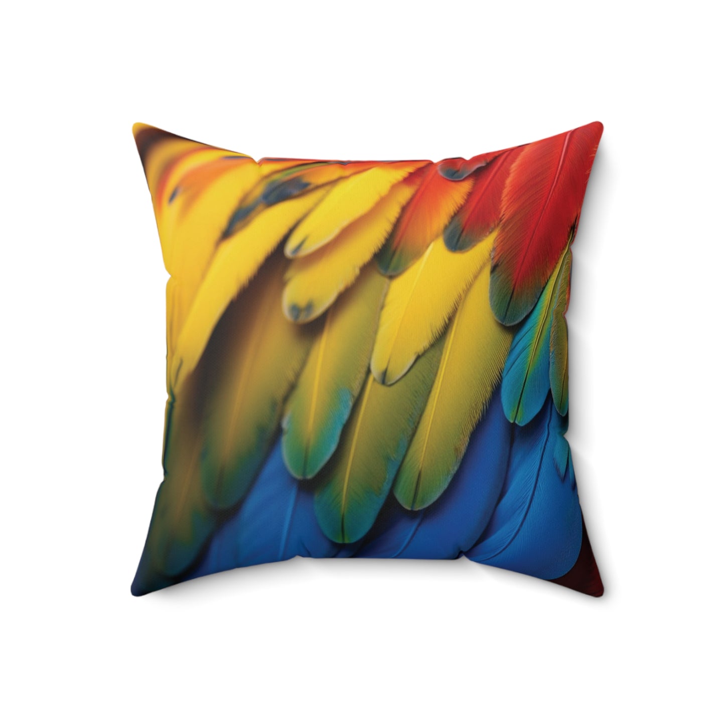 Decorative Pillow - Accent Cushion, 4 Sizes / Rainforest Macaw Feathers