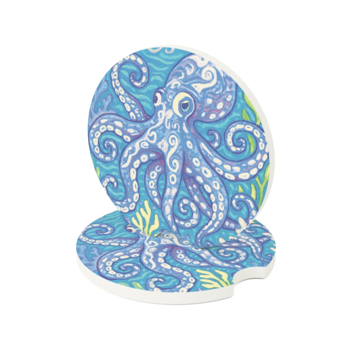 Soapstone Car Coaster - Blue Kraken Joe