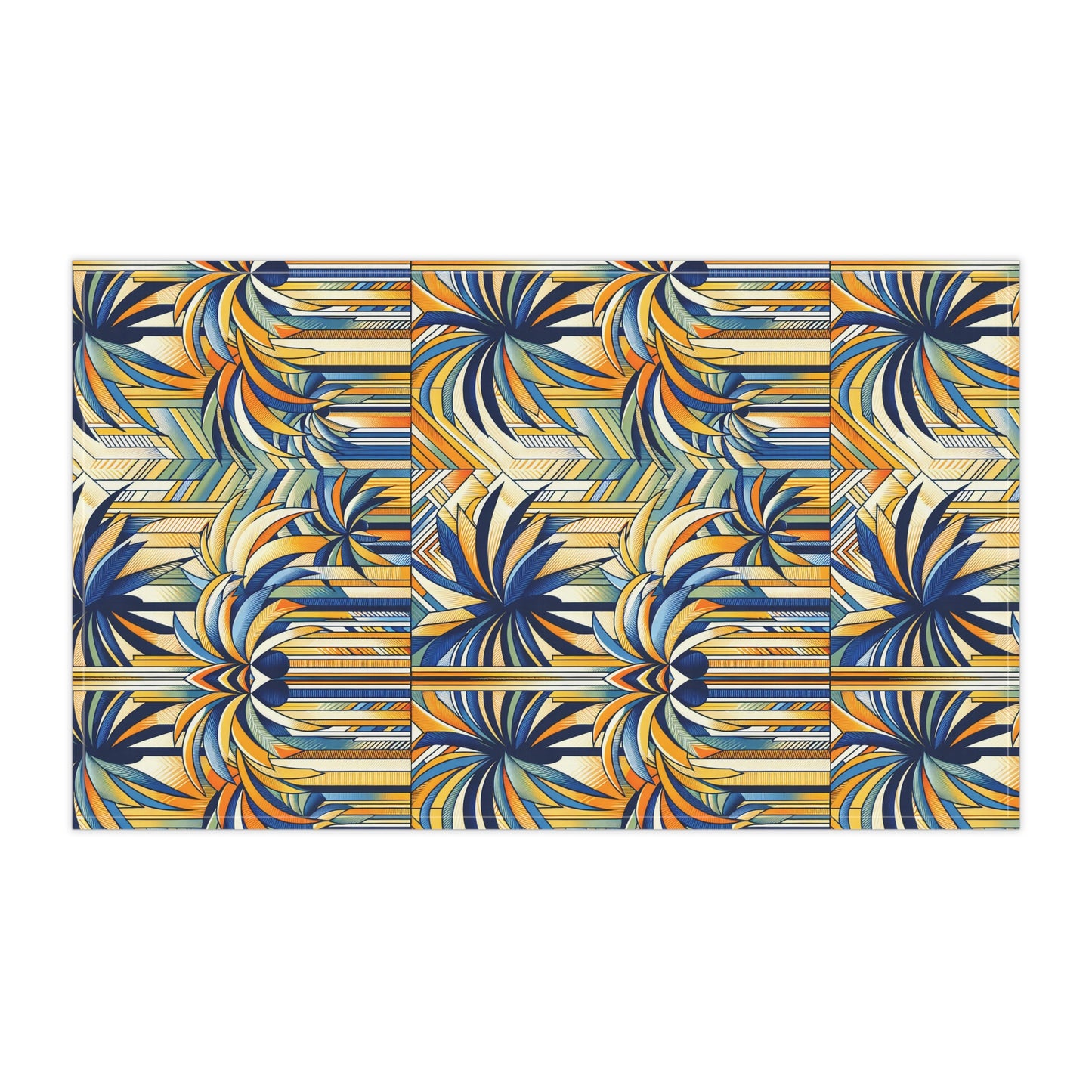 Tea Towels (cotton, poly), Stylized Blue Palms