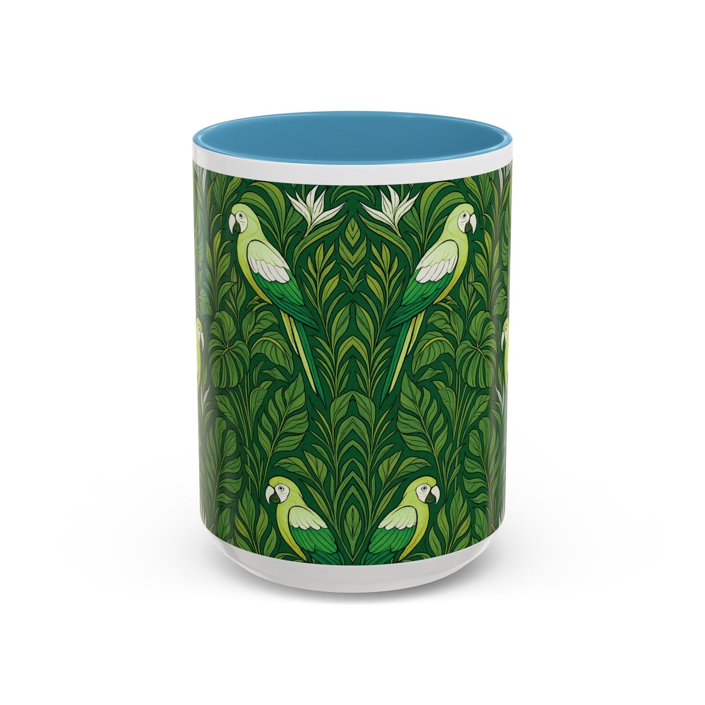 Accent Coffee Mug (11, 15oz), 8 Colors - Parrot Family, Lime