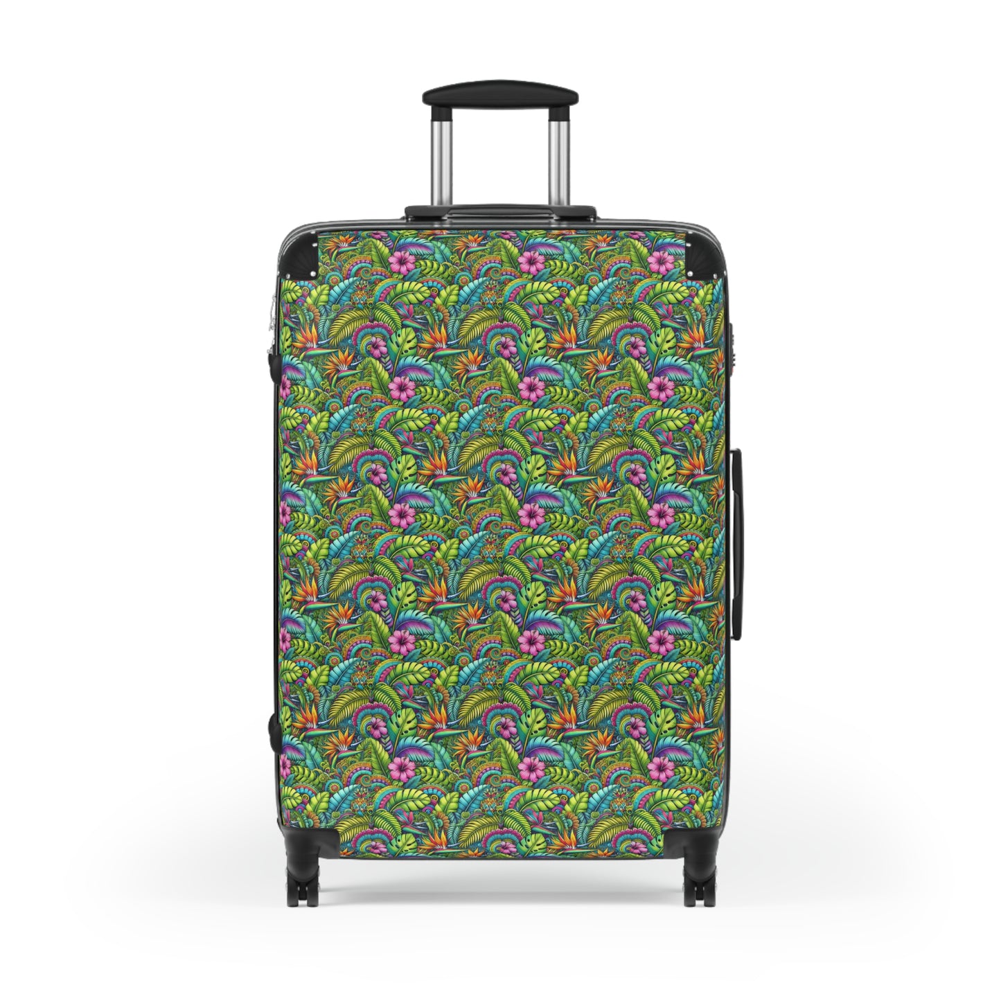 Tropical Suitcase - Stylish Travel Luggage for Adventurers / Rainforest Blooms