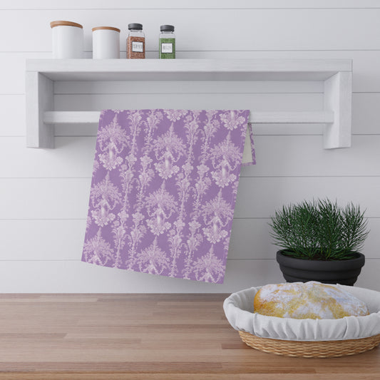 Tropical Tea Towels – Paradise Kitchen Decor / Pearl Lady Toile, Lavender