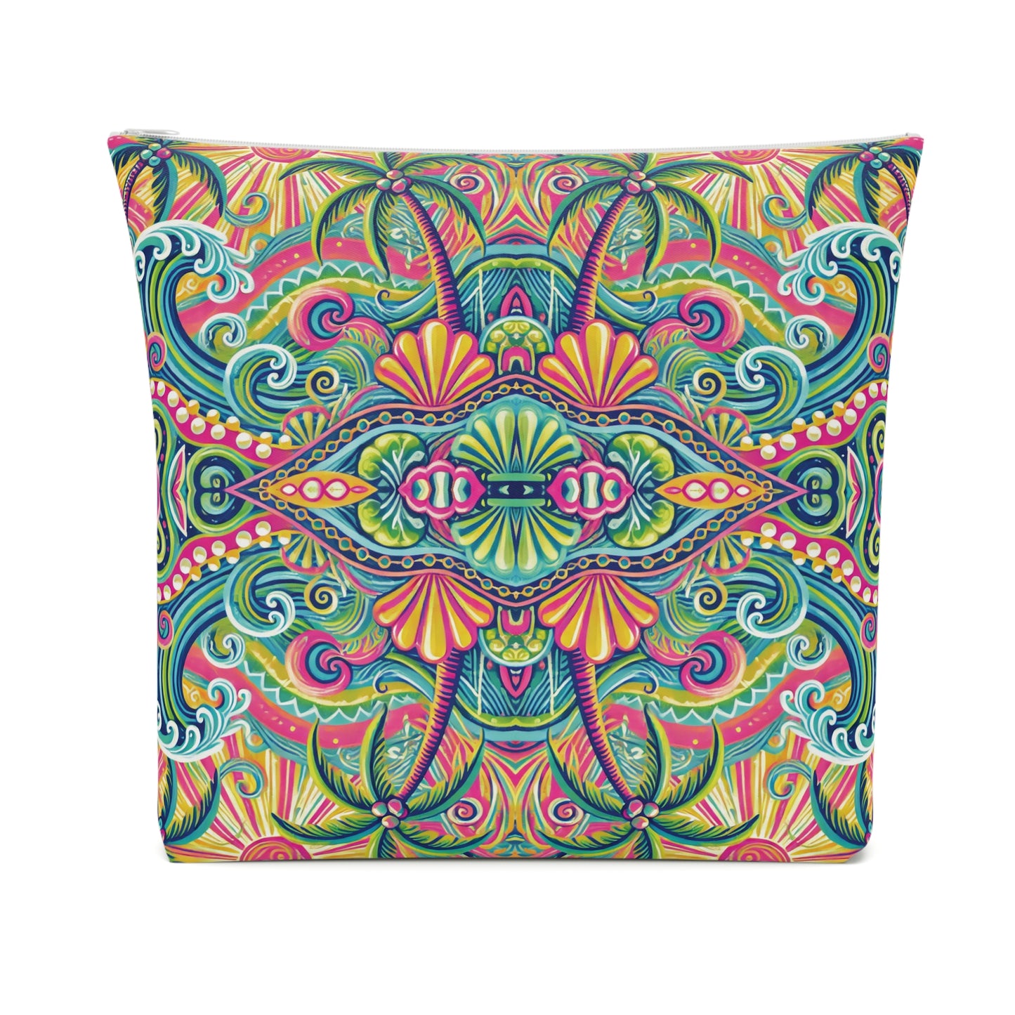 Tropical Cotton Cosmetic Bag, Makeup Pouch, 5 Sizes / Kaleido Bay