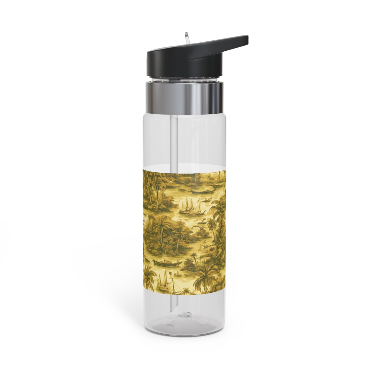 Tropical 20oz Tritan Sport Water Bottle -  Leakproof, Lightweight, BPA-Free / Tropical Toile, Gold