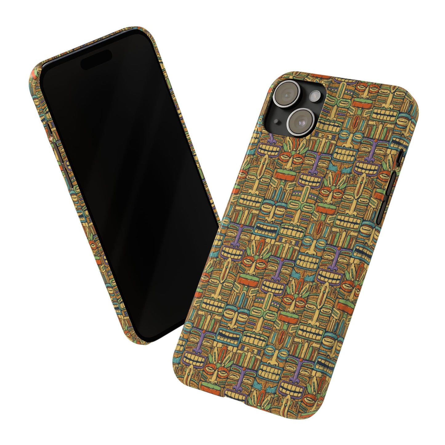 Slim Phone Cases - Colorful Tiki Party