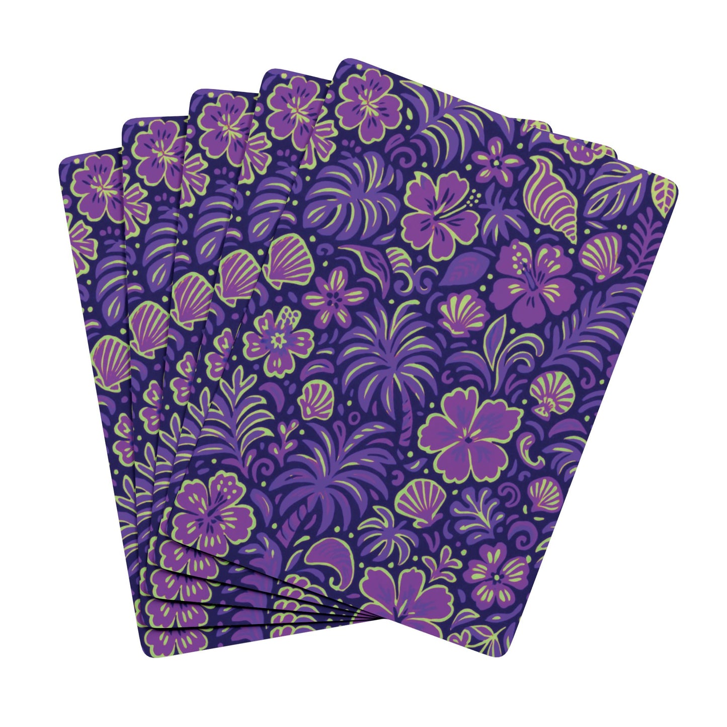 Poker Playing Cards - Beach Dreams, Purple