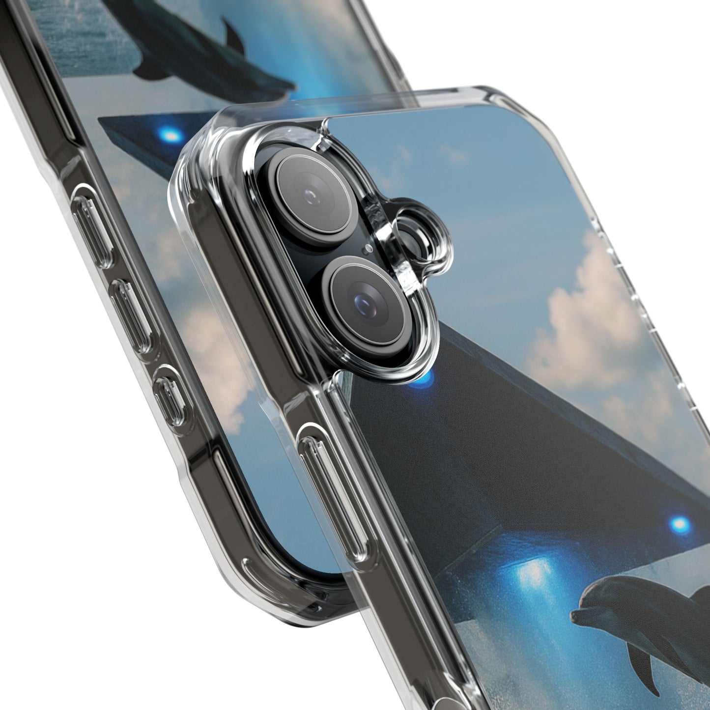 UFO and Dolphin Magnetic Clear Phone Case, Many Models