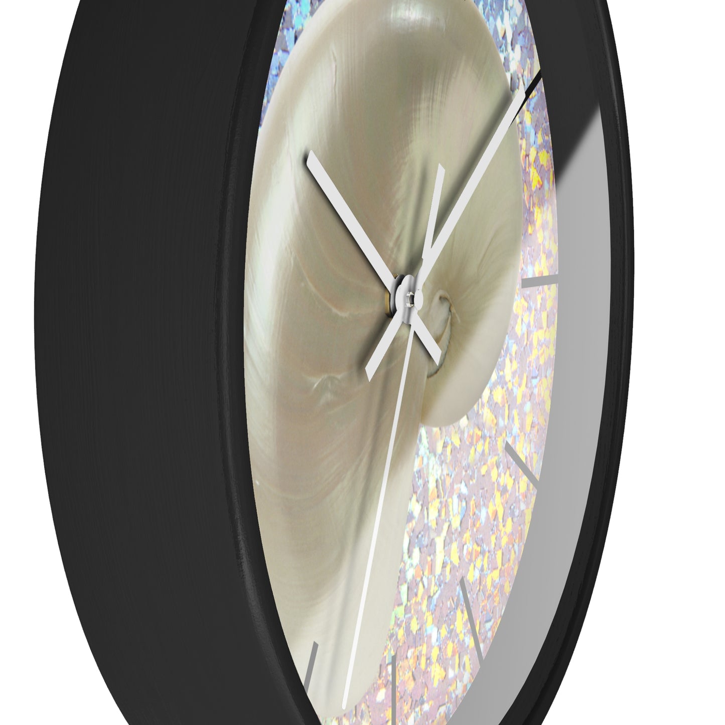 Wall Clock, Disco White Nautilus, Hands/Base Variants