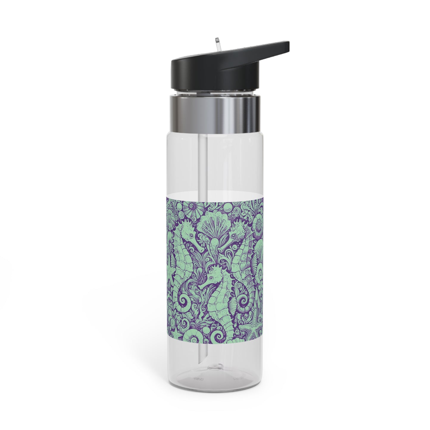 Tropical 20oz Tritan Sport Water Bottle -  Leakproof, Lightweight, BPA-Free / Seahorse Trio, Minty