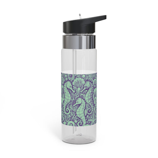 Tropical 20oz Tritan Sport Water Bottle -  Leakproof, Lightweight, BPA-Free / Seahorse Trio, Minty