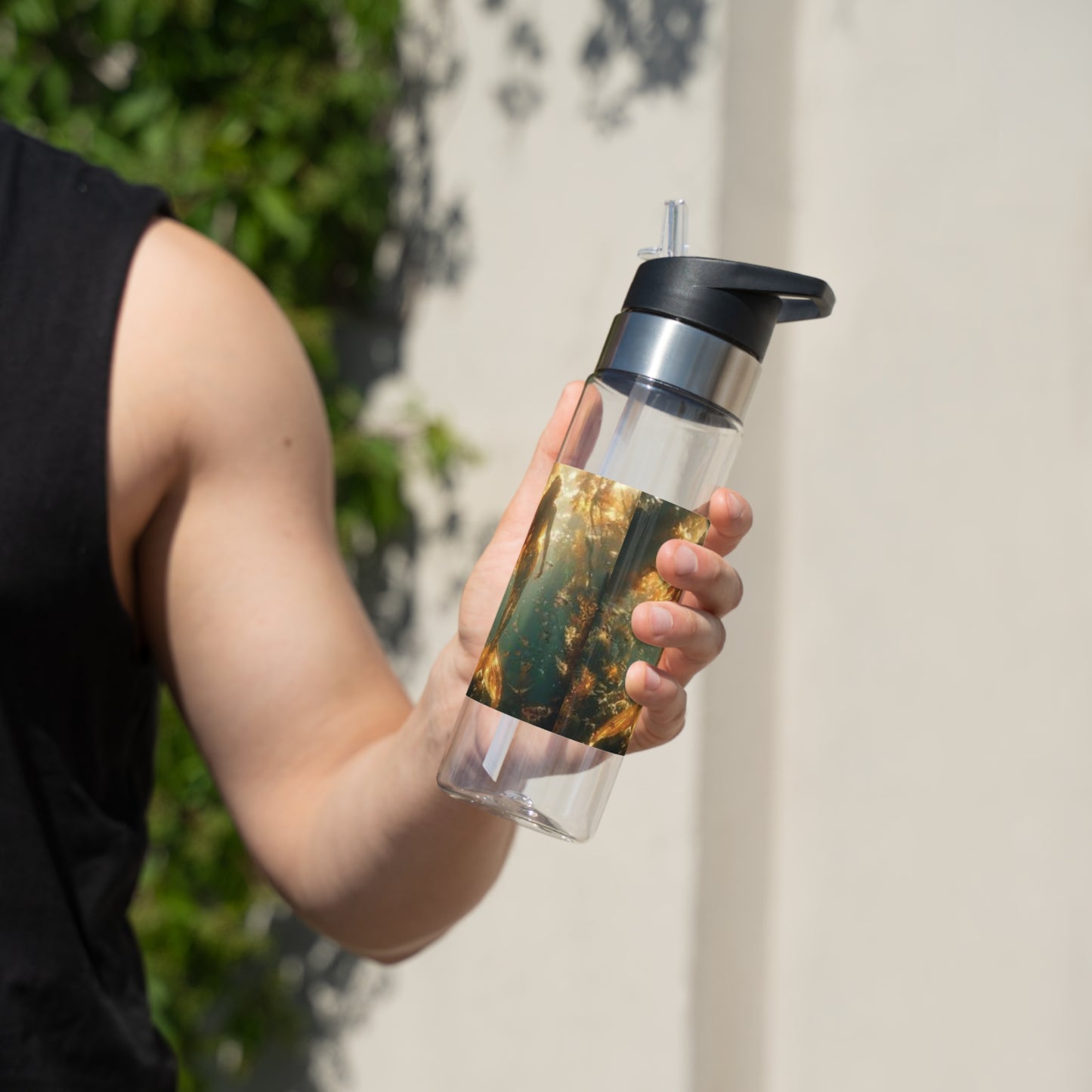 Tropical 20oz Tritan Sport Water Bottle -  Leakproof, Lightweight, BPA-Free / Solo Mermaid