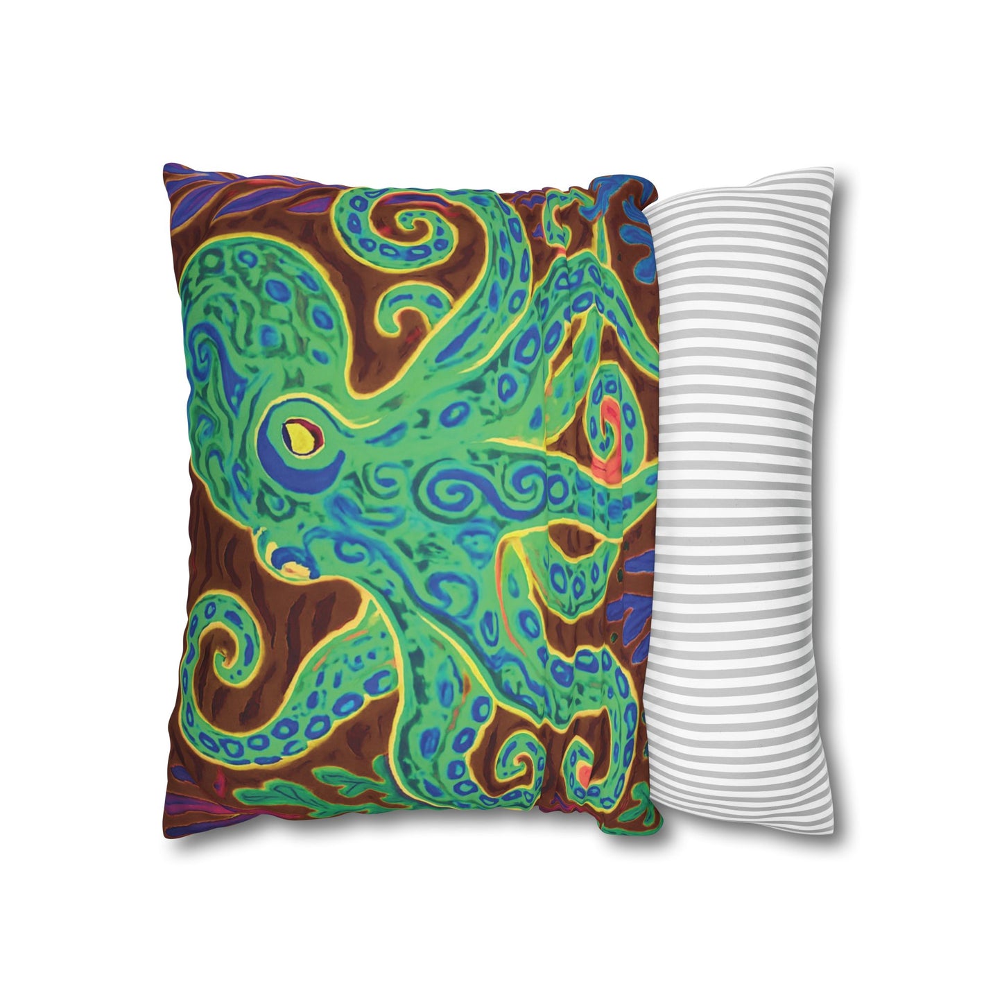 Faux Suede Square Pillowcase - Gamma Kraken Joe