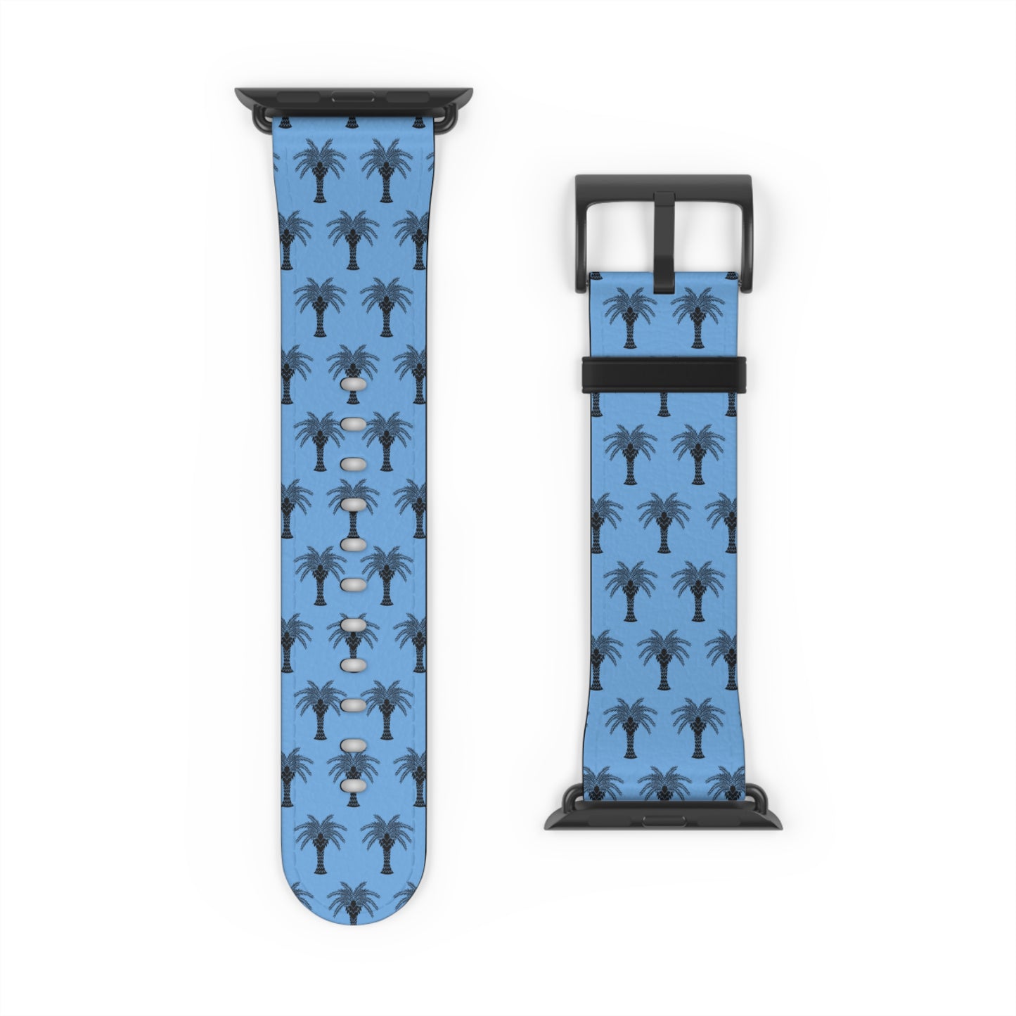 Watch Band - Art Deco Palm, Repeat Lt. Blue