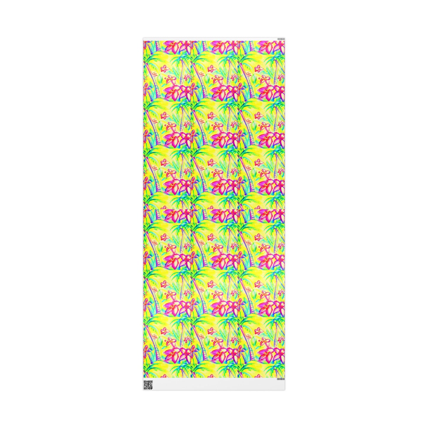 Wrapping Paper - Tropical Gift Wrap for All Occasions, 3 Sizes/2 Finishes / Tropical Doodles, Yellow
