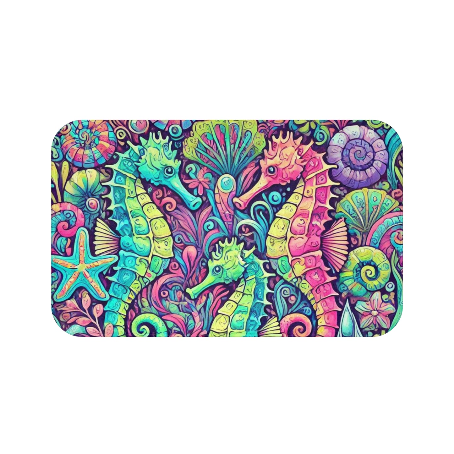 Seahorse Trio Bath Mat, 2 Sizes - Tropical Vibes for Home Decor