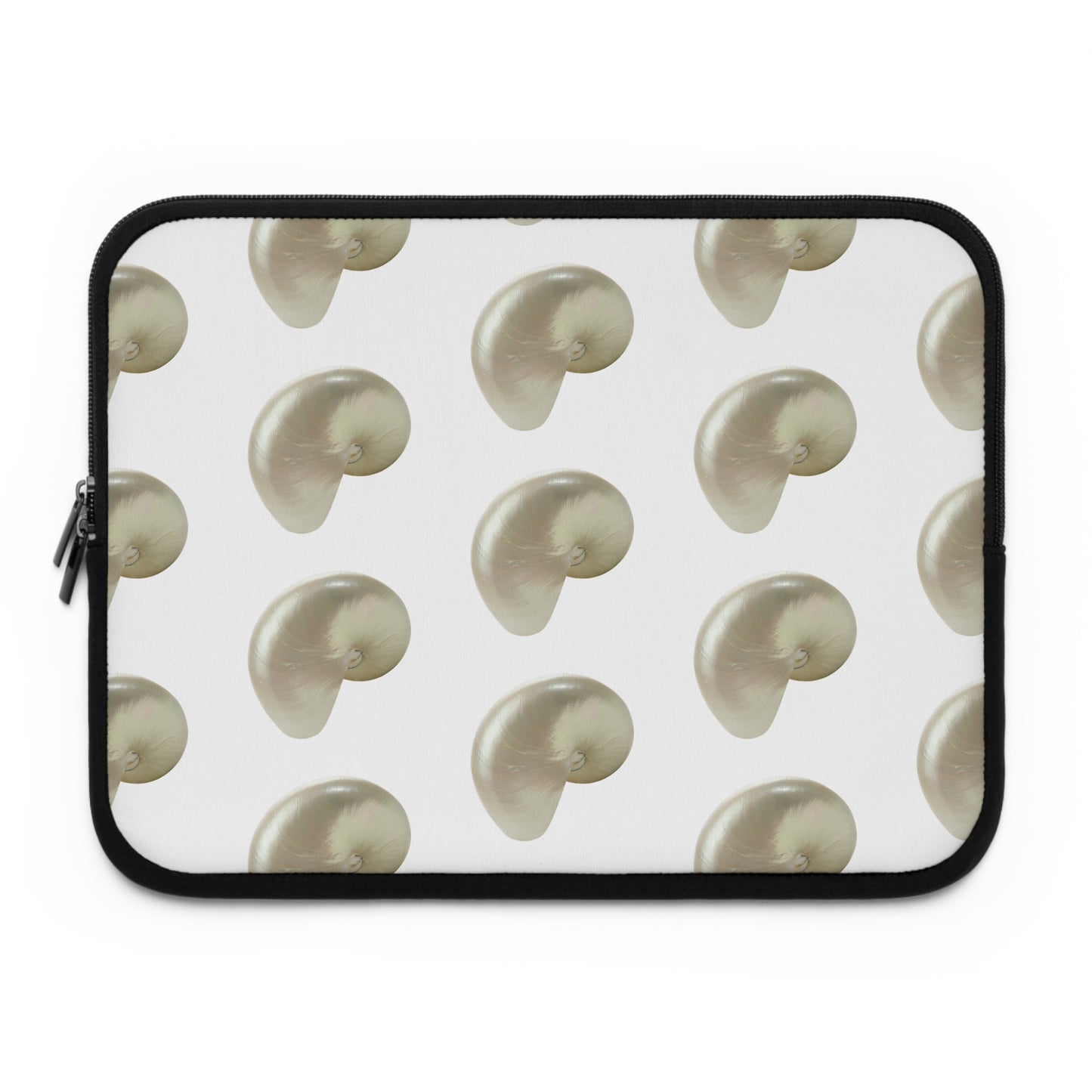 Tropical Laptop Sleeve, 5 Sizes - Perfect for Beach Lovers & Students / Lustrous White Nautilus Shell, White