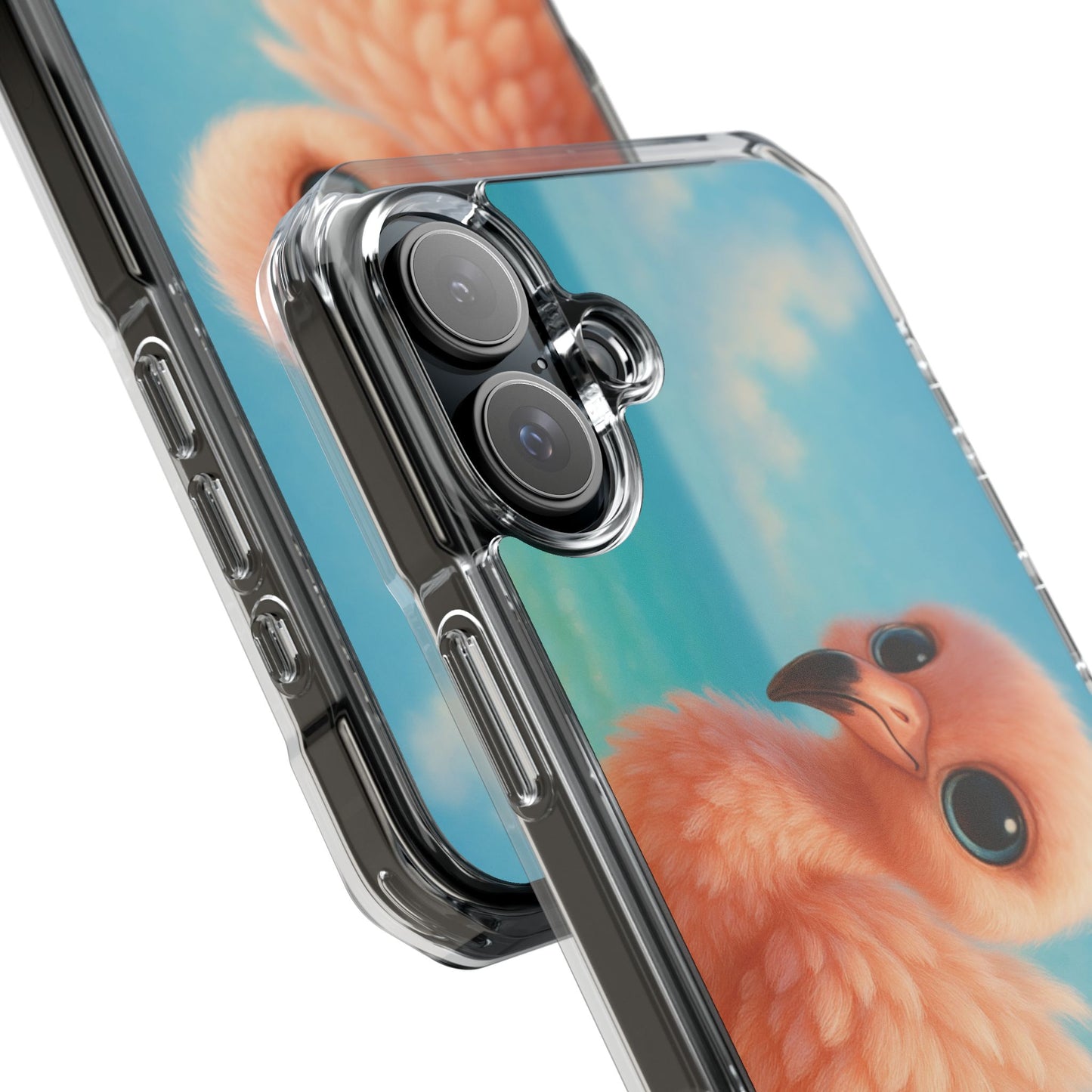 Baby Flamingo Magnetic Clear Phone Case, Many Models