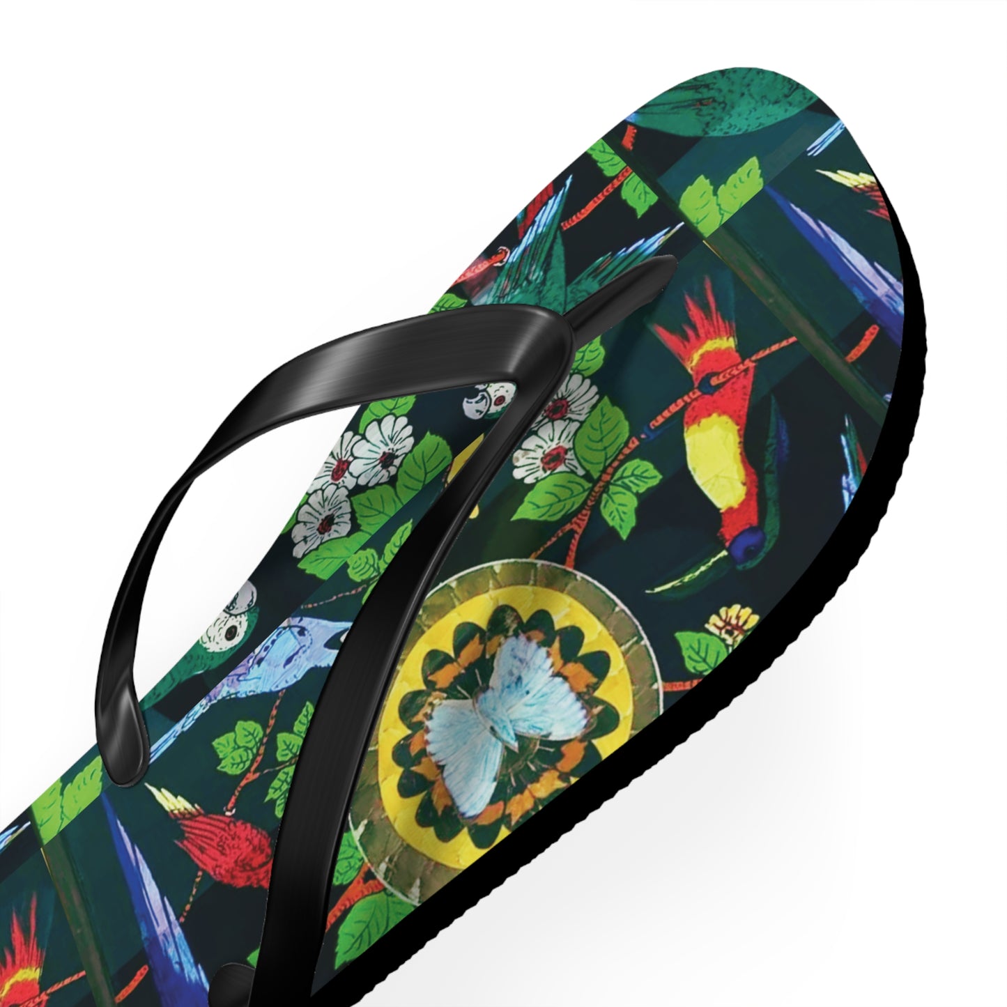 Flip Flops - Parrots & Buttefly/Real Wings
