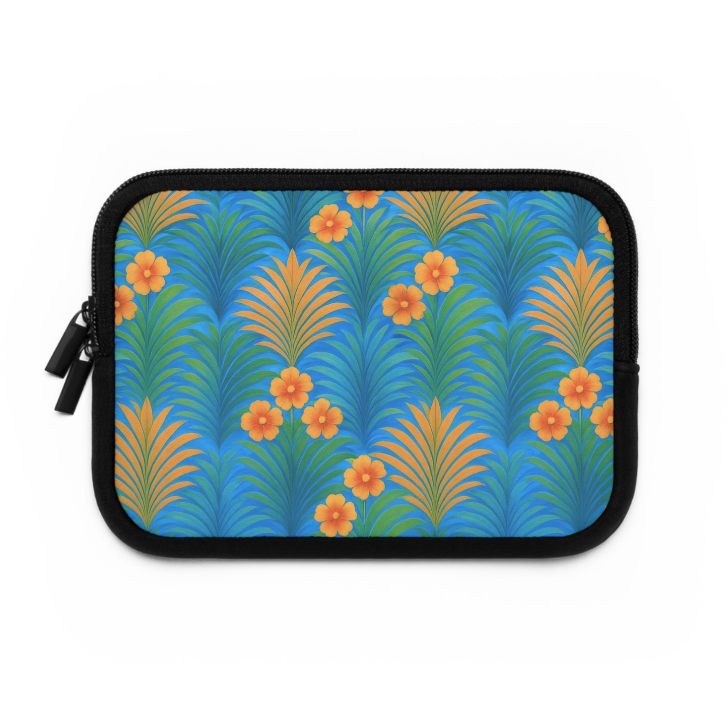 Tropical Laptop Sleeve, 5 Sizes - Perfect for Beach Lovers & Students / Sunrise Palms, Orange