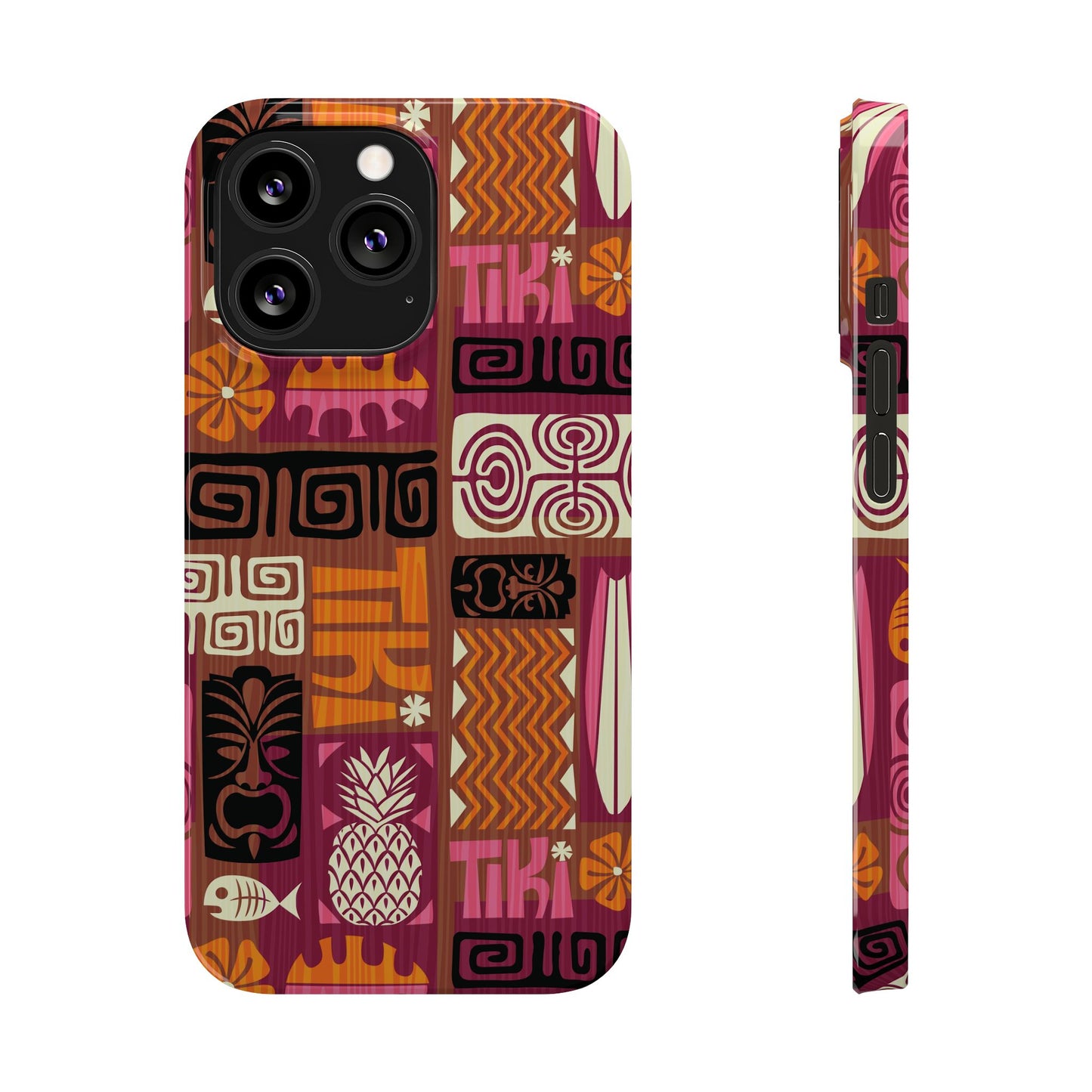 Slim Phone Cases - Tiki Poster Pink/Orange