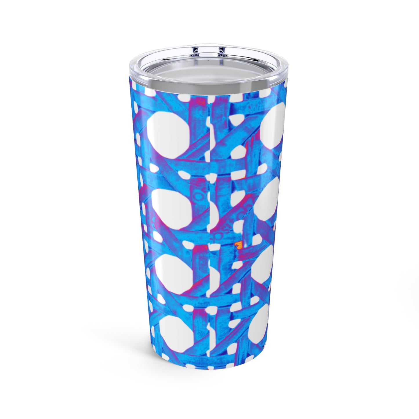 20oz Tropical Glossy Tumbler, Stainless Steel / Turquoise Wicker
