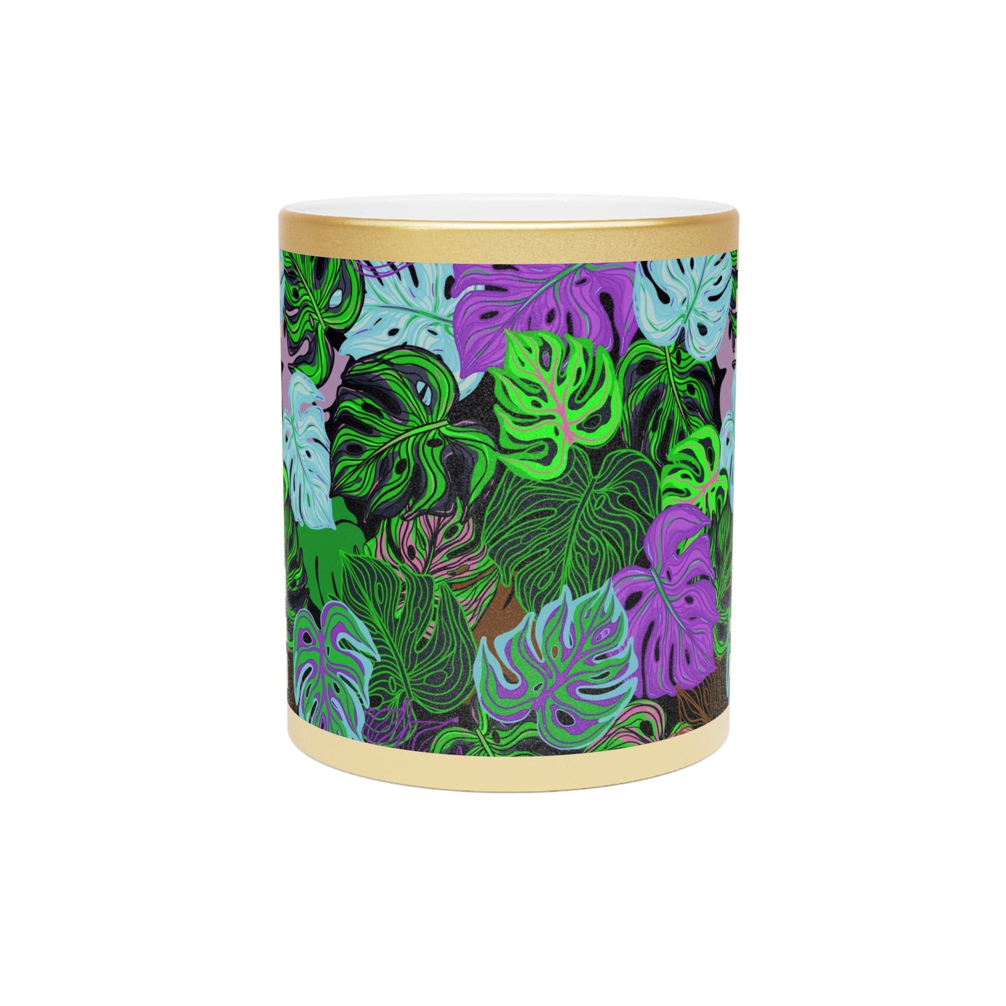 Tropical Metallic Mug, Gold or Silver - Monstera Party