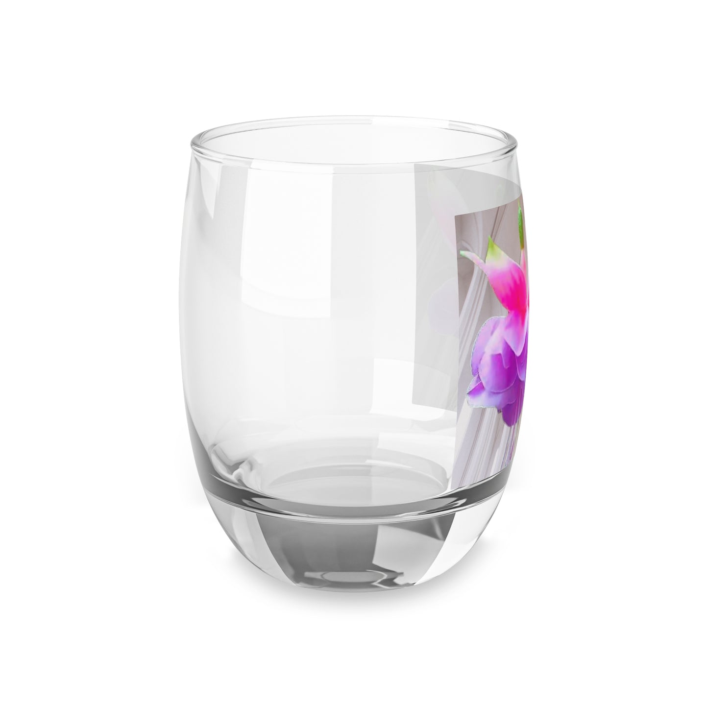 Whiskey Glass, Two Pink Fuchsias / Gothic