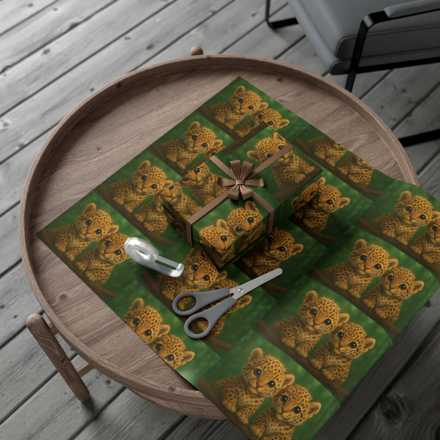 Wrapping Paper - Tropical Gift Wrap for All Occasions / 3 Sizes, 2 Finishes / Baby Jaguars