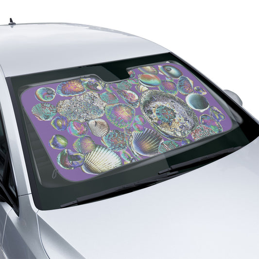 Coastal Car Sun Shades / Heatwave Seashell Collection, Light Purple