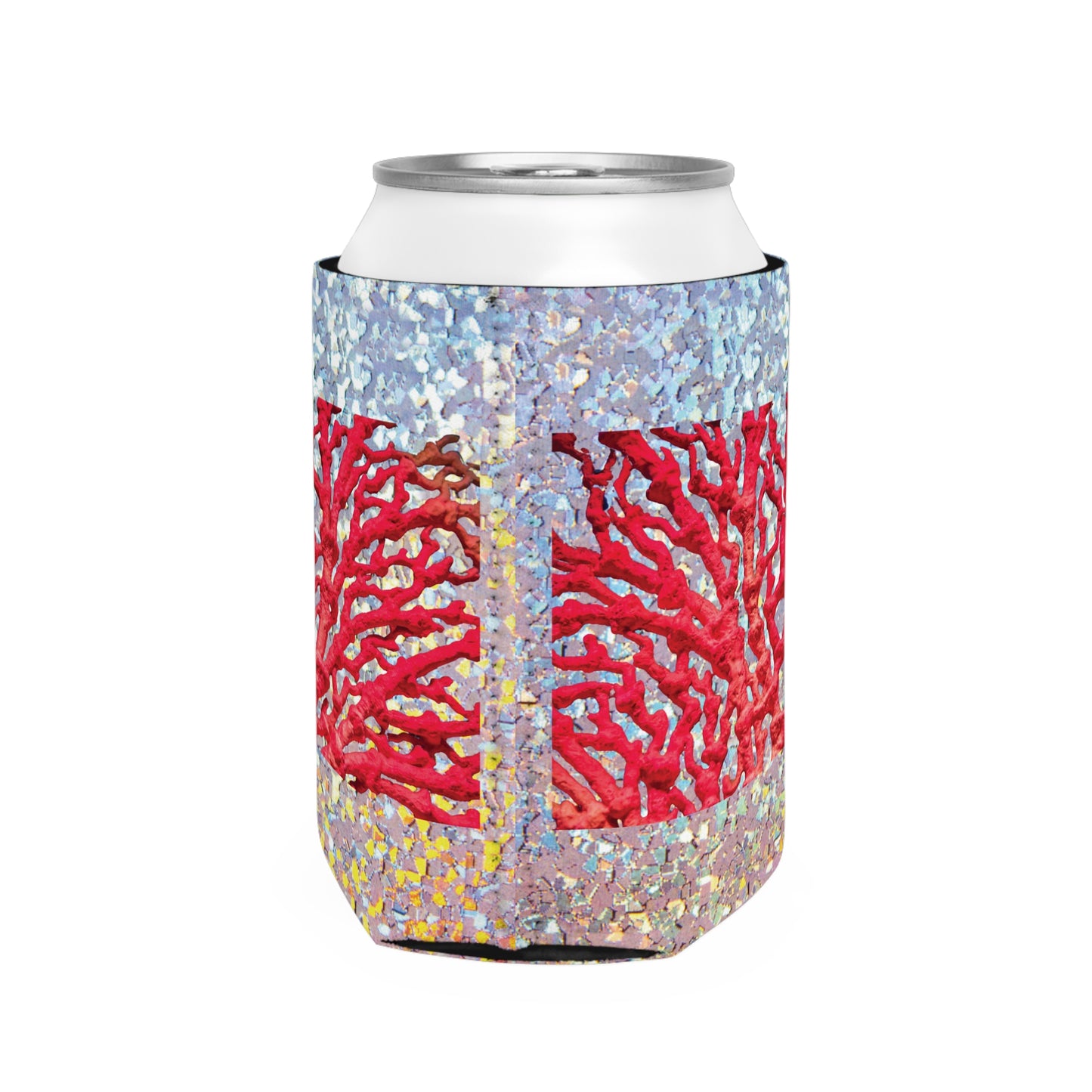 Disco Red Coral Reef Can Cooler Sleeve - Perfect for Outdoor Picnics