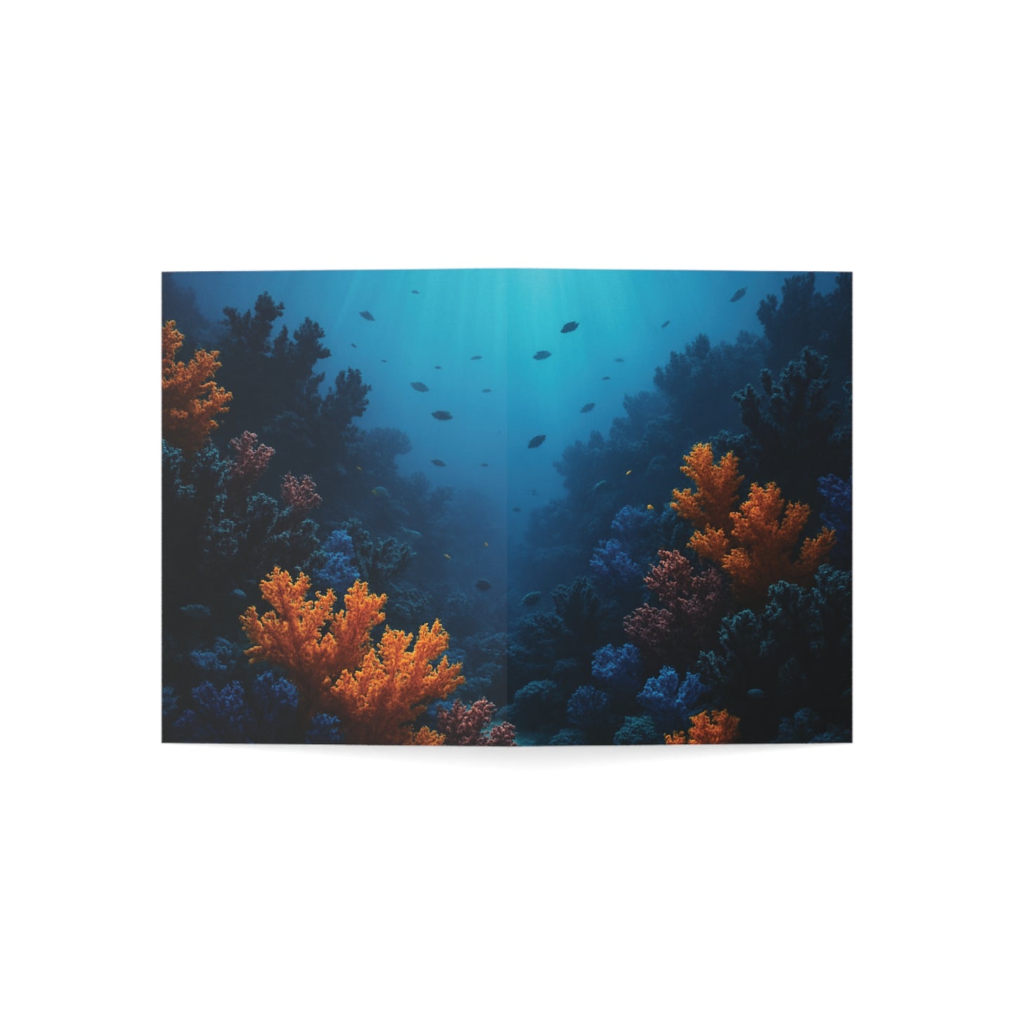 Tropical Greeting Cards – Set of 1, 10, 30 or 50 – Black & Orange Coral