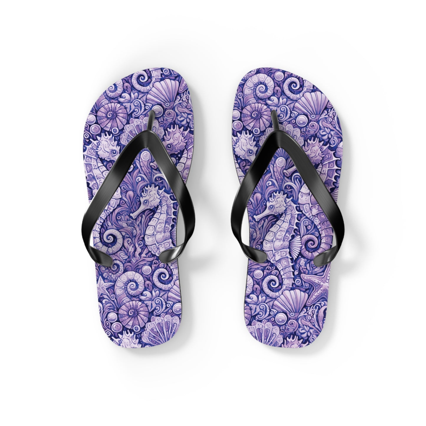 Flip Flops - Seahorses/Amethyst