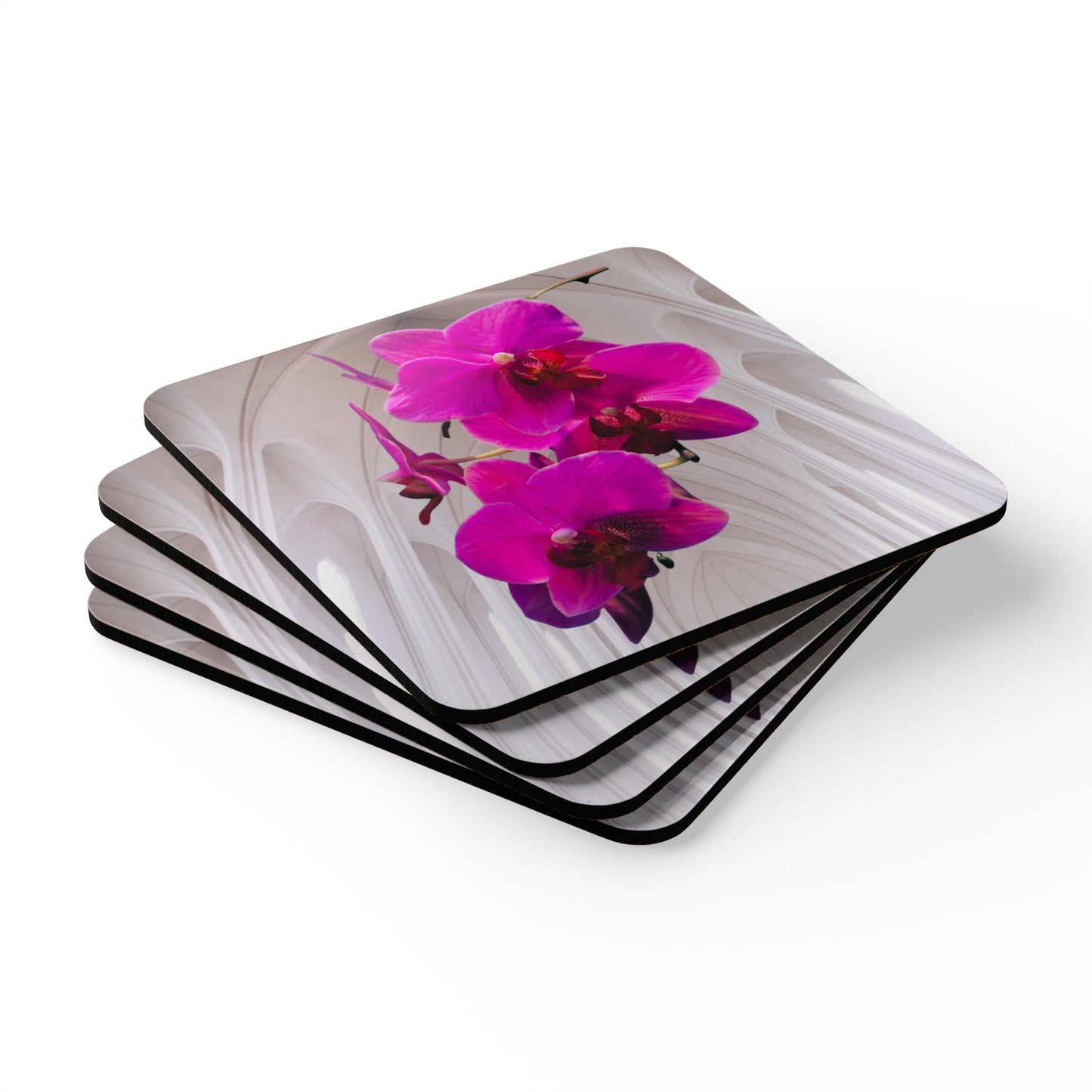 Coaster Set - Purple Orchids / Gothic