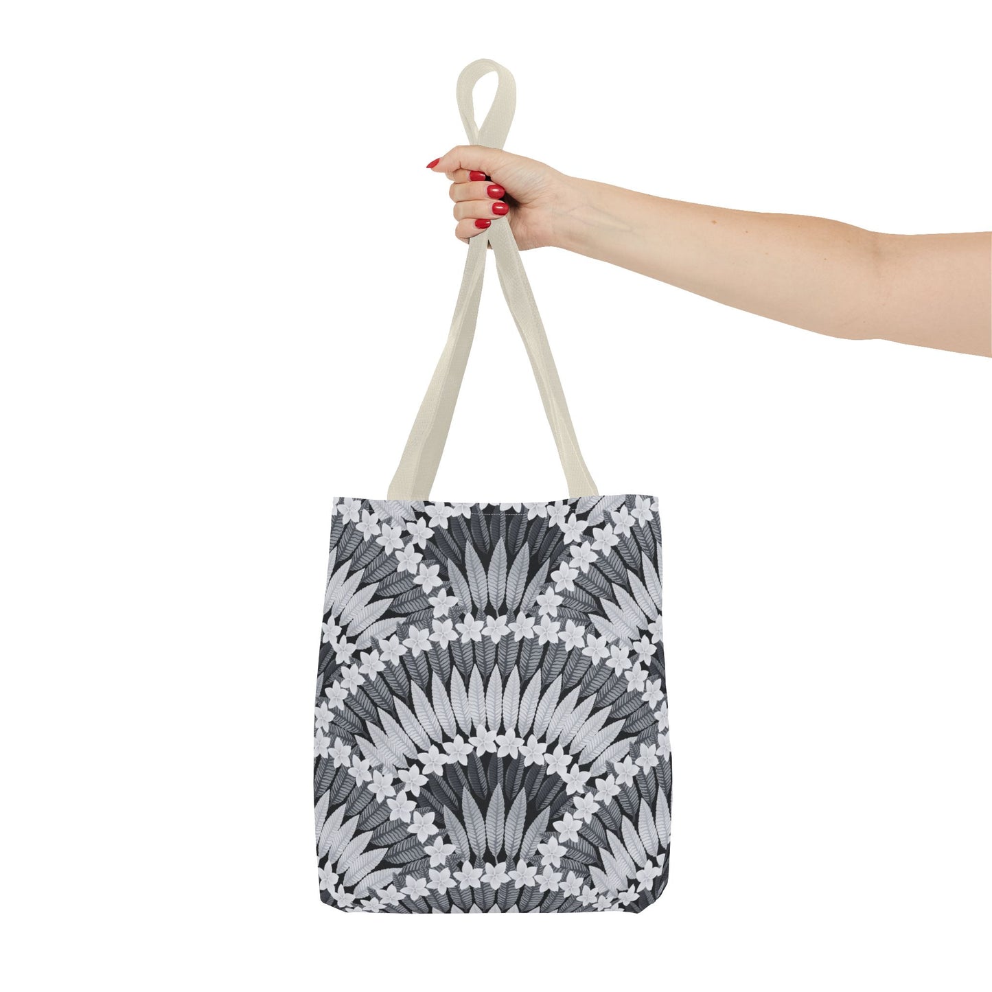 Plumeria and Palms BlackTote Bag - 3 Sizes