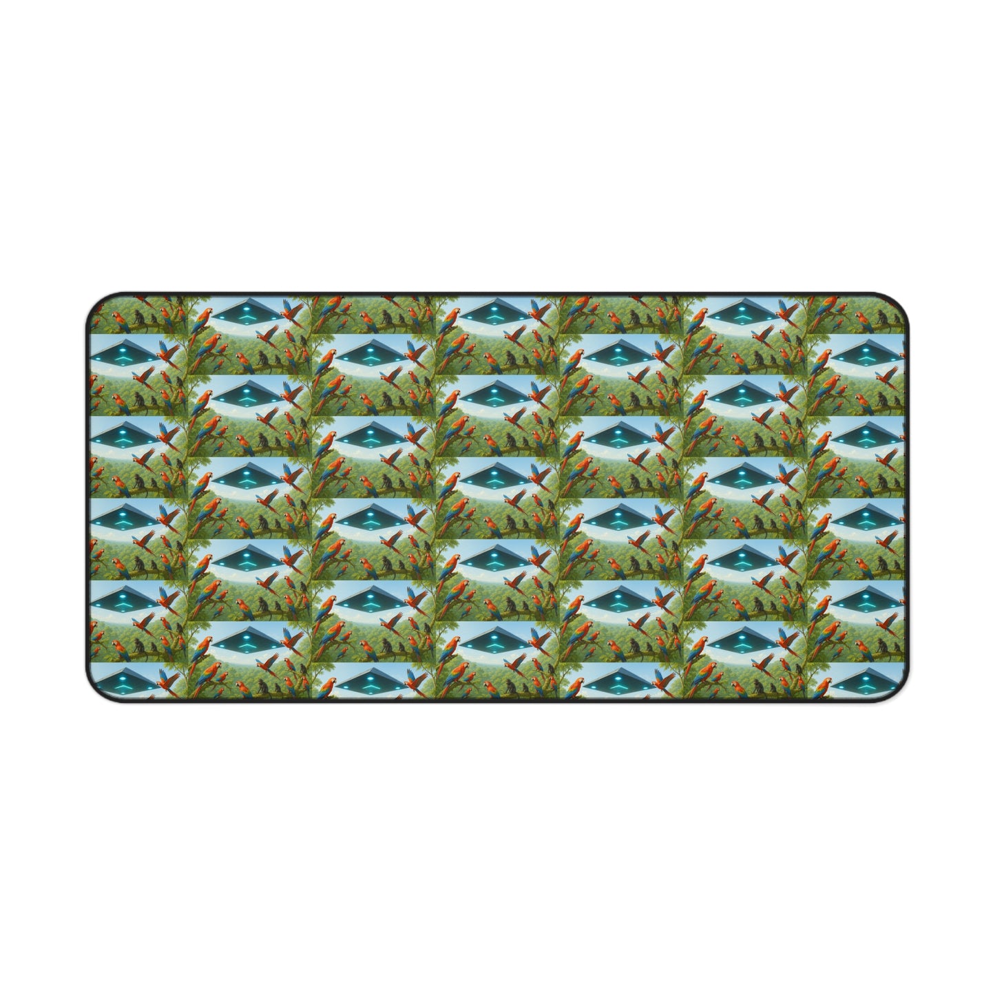 Tropical Mouse Pad/Desk Mat, 3 Sizes - Perfect for Home Office / Macaws and UFO