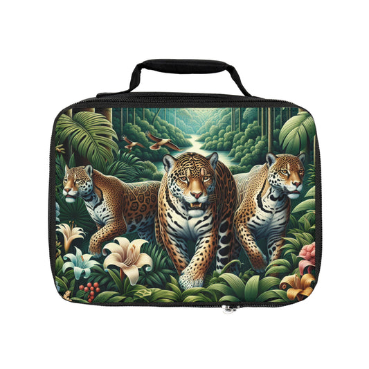 Jungle Jaguars Lunch Bag - Eco-Friendly Insulated Tote, Adult and Child Lunchbox / Perfect for Picnics, Beach Outings
